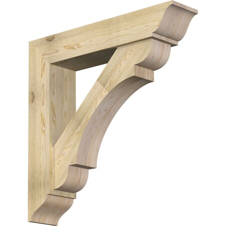 Ekena Millwork Olympic Traditional Rough Sawn Bracket w/ Offset Brace, Douglas Fir, 8"W x 38"D x 38"H BKT0806X38X38OLY01RDF